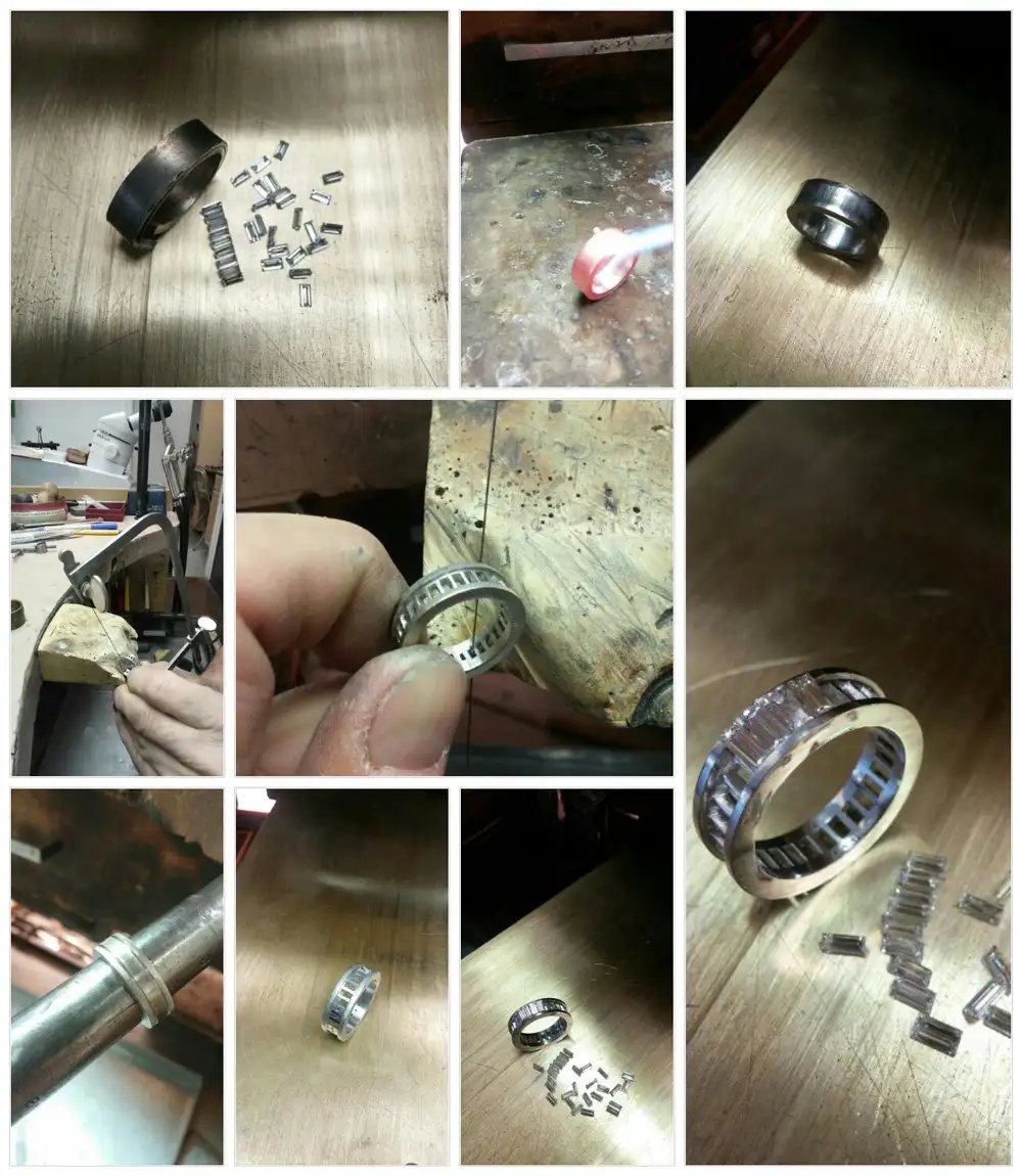 Creating in platinum a full eternity band with straight baguettes